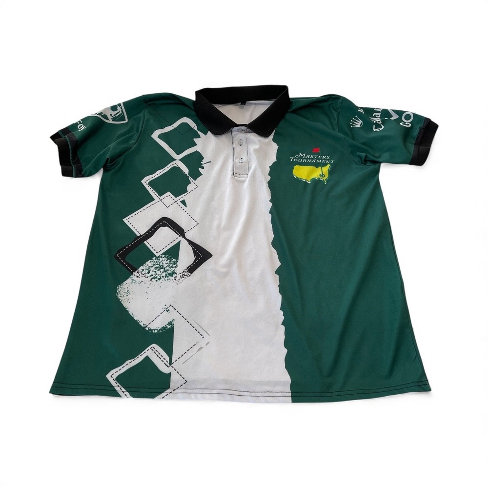 Mens Masters Tournament Golf Polo Shirt Green White XL‎ Rolex Callaway - Picture 3 of 8